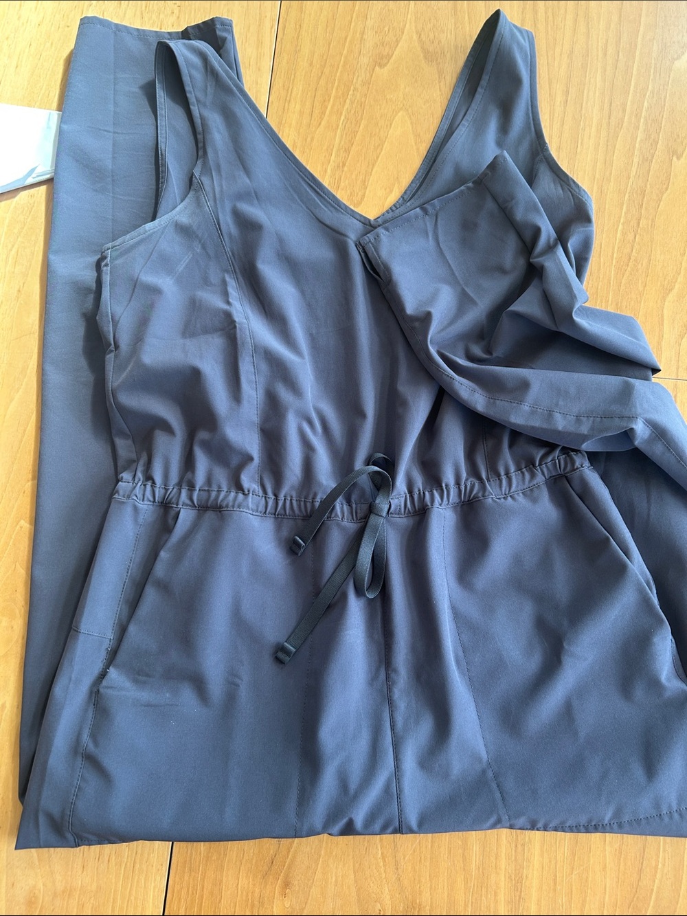 Patagonia gray V-Neck Sleeveless Drawstring Jumpsuit